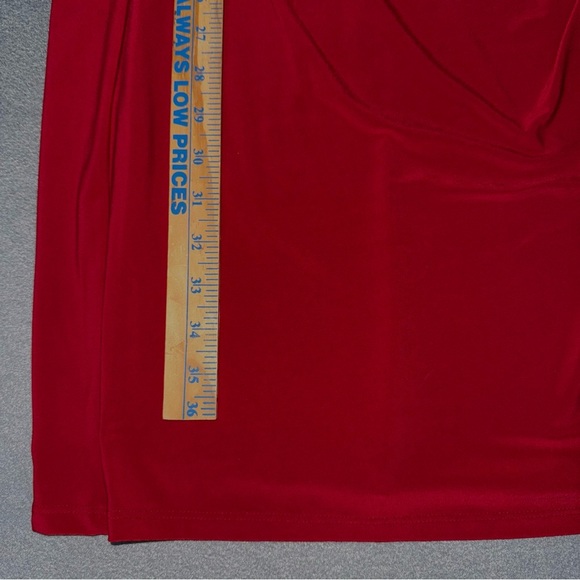 Ralph Lauren Women's Red Dress 3/4 Sleeve V-Neck Flattering‎ Sexy Evening size 6 - Picture 10 of 10
